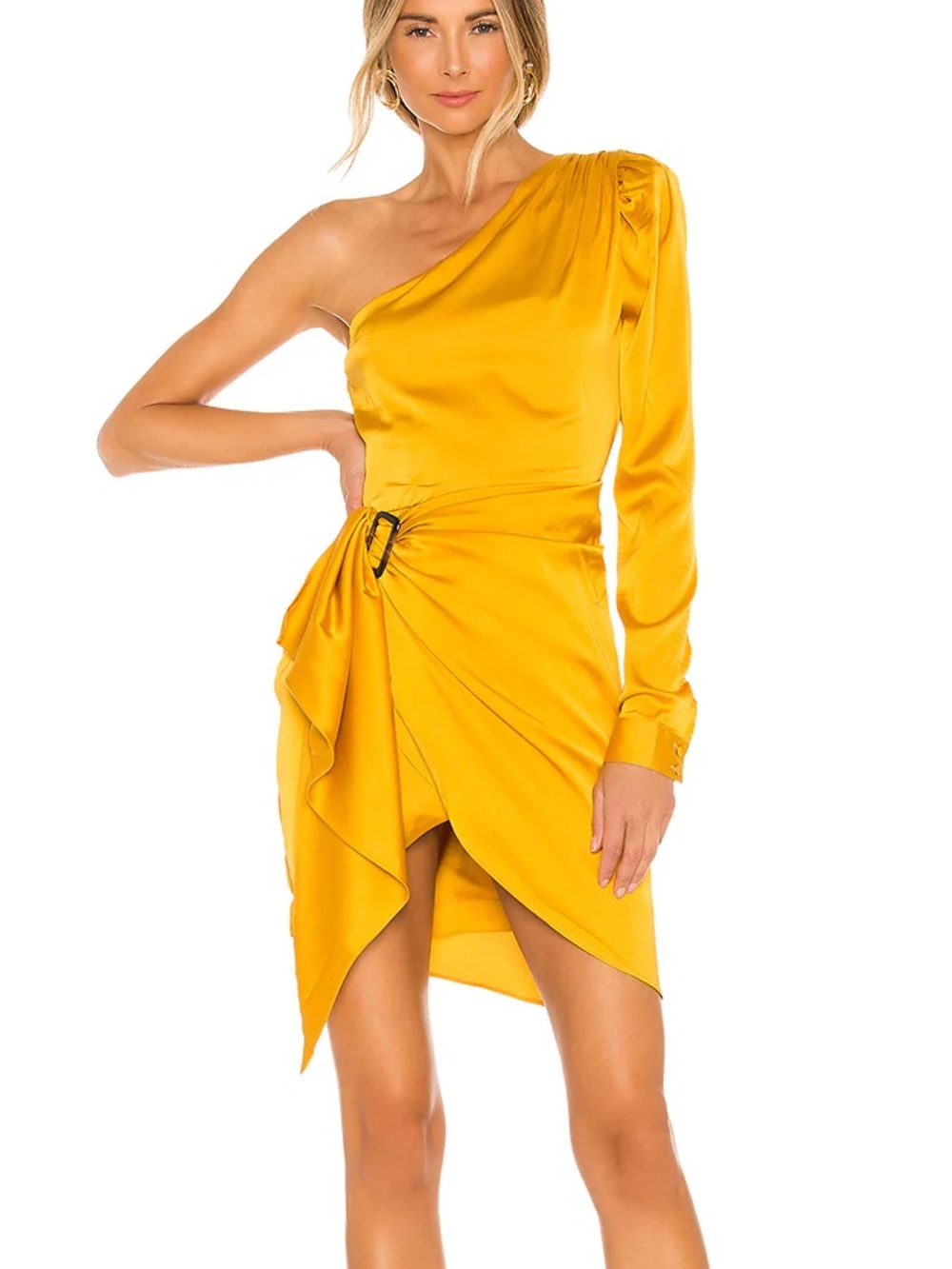 Lovers + Friends Revolve Ana One shoulder cocktail mini dress - Yellow